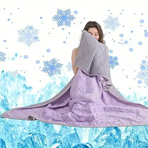 Охлаждающее летнее одеяло, ледяное одеяло, самоохлаждающееся одеяло, холодное одеяло - летний тип одеяла для сна, дышащее двустороннее покрывало против ночного потоотделения для дома, общежития, кемпинга synthetic.ua - Фото 1