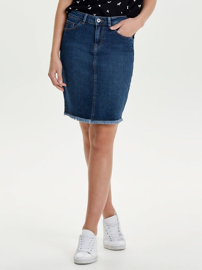 Спідниця ONLELIZA LIFE REG RAWEDGE SKIRT 08 NOOS 15159611 Medium Blue Denim ONLY Синій S, фото №1