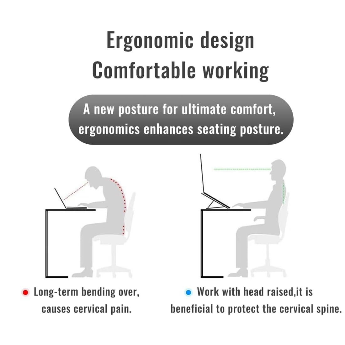 Підставка для ноутбука, складана, регульована по висоті, вентильована охолоджуюча, для ноутбуків 10-15.6 дюймів, фото №4