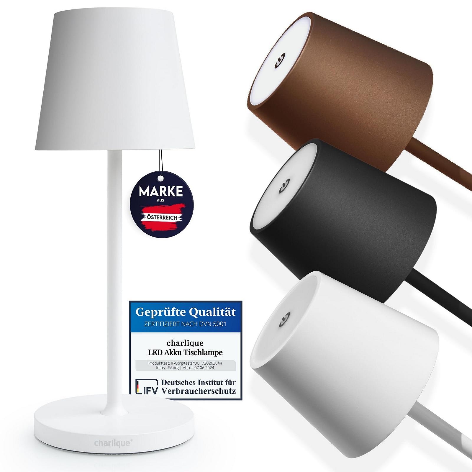 Настільна лампа charlique Dinner Light Mini LED 28 см Акумуляторна USB IP54 Біла, фото №1