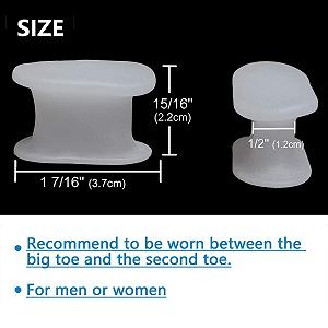 Разделители для пальцев ног 2 пары (толщина 1/2") Силиконовые разделители для пальцев ног для временной коррекции большого пальца и облегчения боли при бурсите, перекрытия пальцев ног synthetic.ua - Фото 1