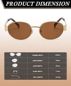 Овальные солнцезащитные очки XITUADDA Металлические модные UV400 synthetic.ua - Фото 1