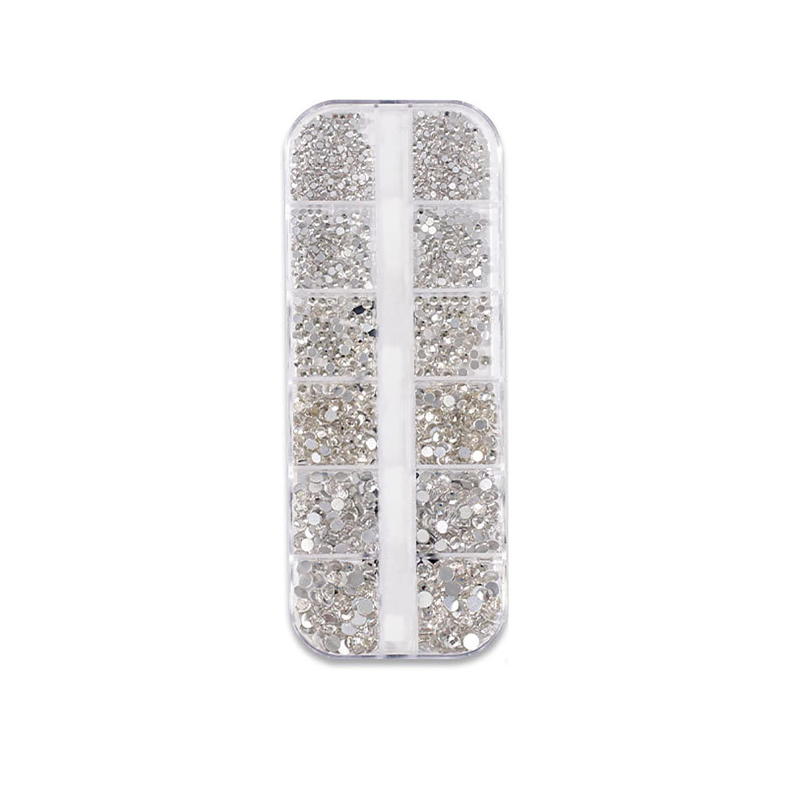 Кришталеві стрази для дизайну нігтів 1 коробка Срібна основа, фото №1