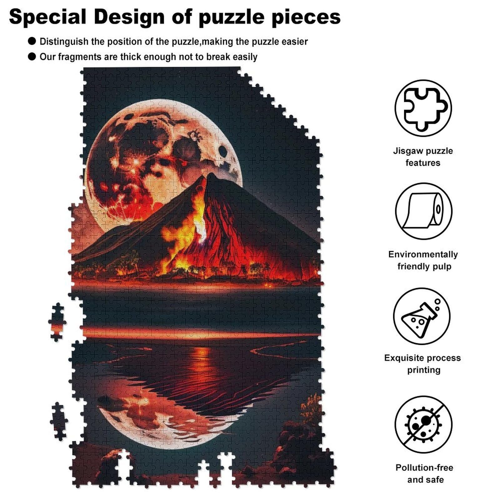 Дерев'яна головоломка Volcano 1000 елементів 78 x 53 см, фото №3 Дерев'яна головоломка Volcano 1000 елементів 78 x 53 см, фото №3