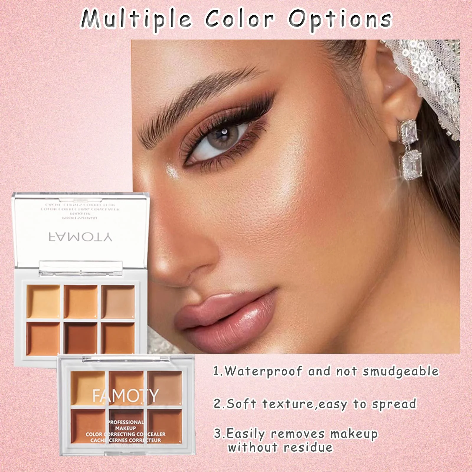 Палетка консилеров WishesMar Корректор цвета для темных кругов 6 оттенков #C, фото №5