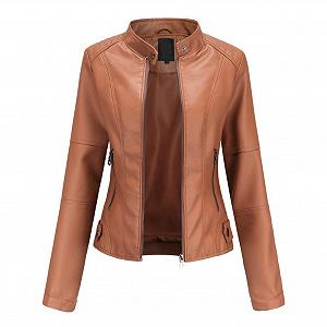 Куртка мотоциклетная DISSA PN767 Женская из искусственной кожи Slim Zip с воротником-стойкой короткая - Фото 1