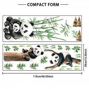 Наклейки на стіну Cartoon Panda 2 листи 2 стилі 118 x 39 см synthetic.ua - Фото 1