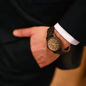 Деревянные Часы MUJUZE Кварцевые Аналоговые с Японским Механизмом с Люминесцентными Стрелками для Мужчин synthetic.ua - Фото 1