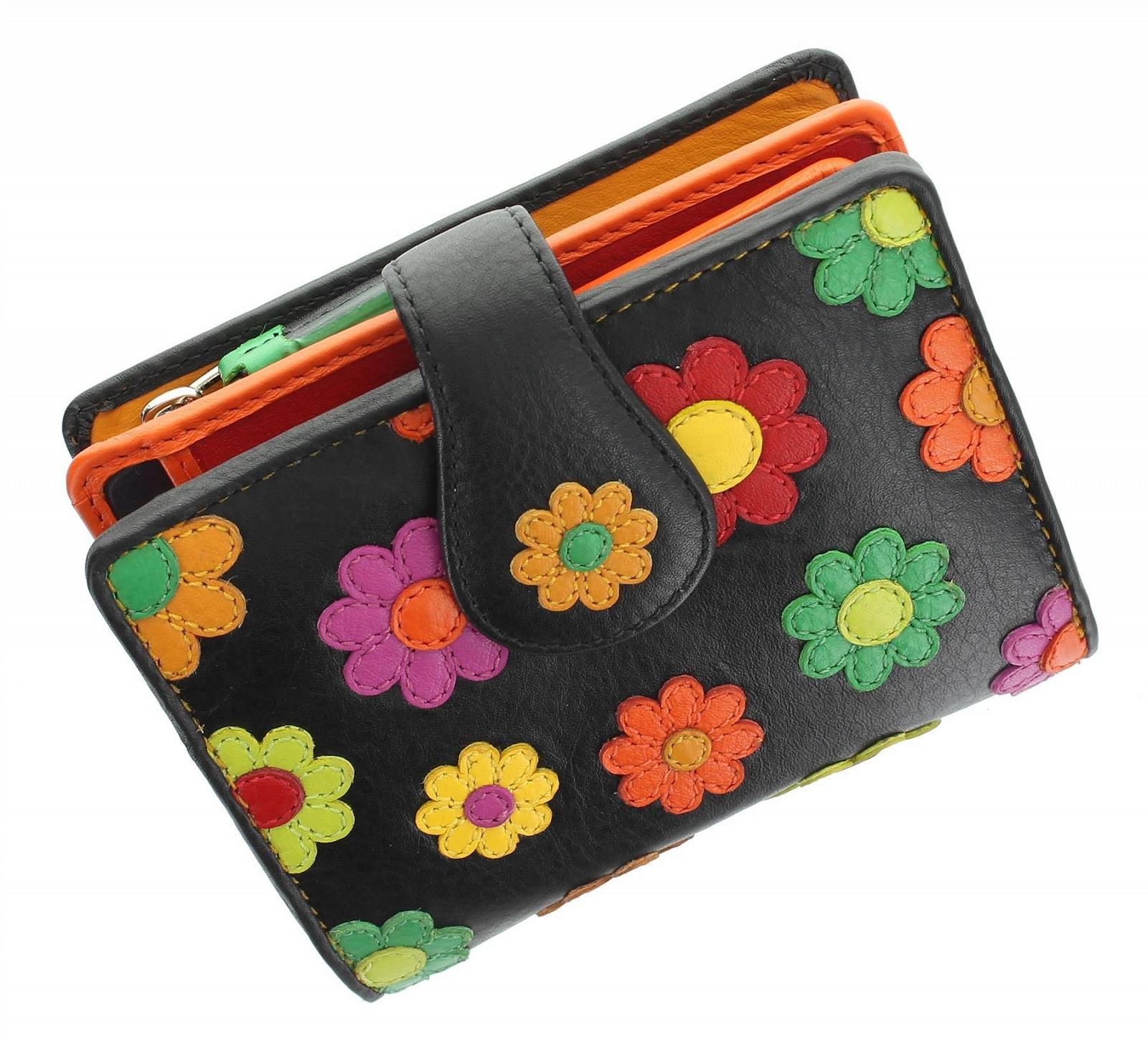 Кошелек Visconti Daisy Collection Sunshine женский с клапаном с RFID защитой DS80, черный, размер Unit, для ежедневного использования, фото №1