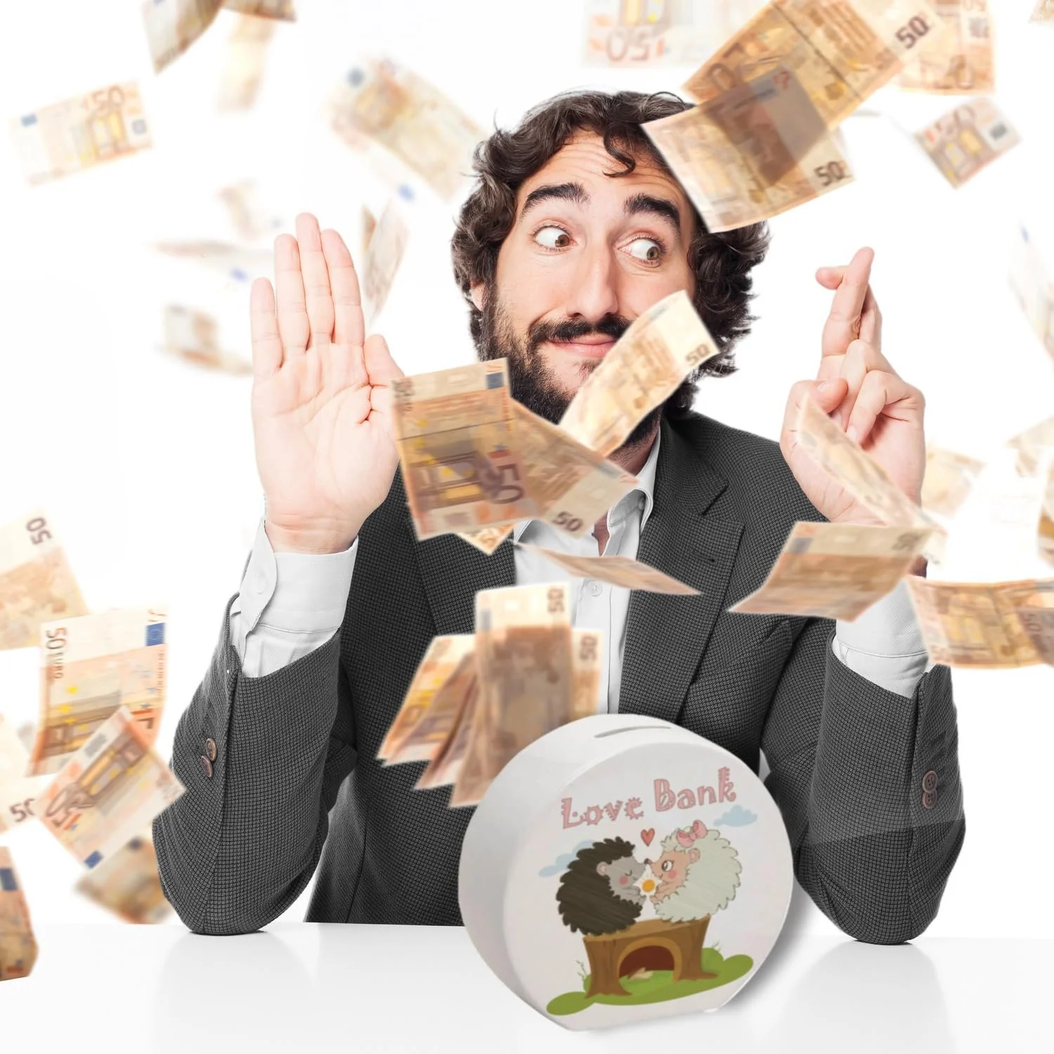 Скарбничка керамічна Пара їжачків Love Bank, фото №7