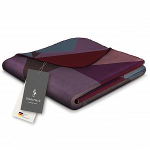 Покривало Biederlack Fluffy Змішаний хлопок Геометричний фіолетовий з фіолетовим трикутним візерунком 150 x 200 см synthetic.ua - Фото 1