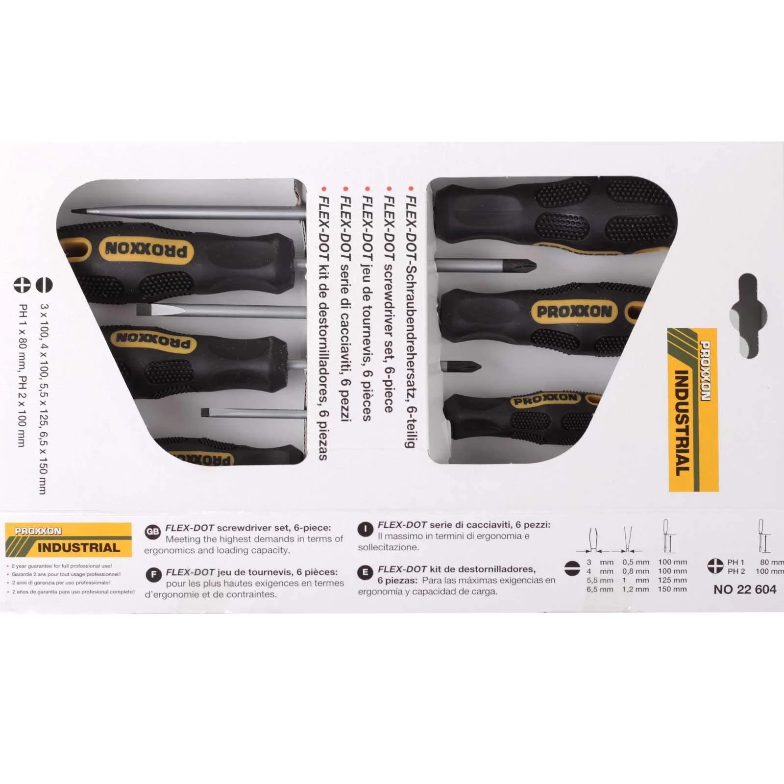 Набір викруток PROXXON Flex Dot 22604 2 x PH Phillips та 4 x Slotted 6 штук, фото №7