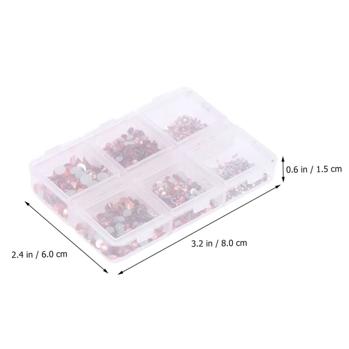 Блестки для ногтей COHEALI 1 коробка Наклейки Бриллианты Стразы Стеклянные драгоценные камни для макияжа лица Стразы для макияжа Кристалл Розовое золото Наклейки для мобильных телефонов, фото №7