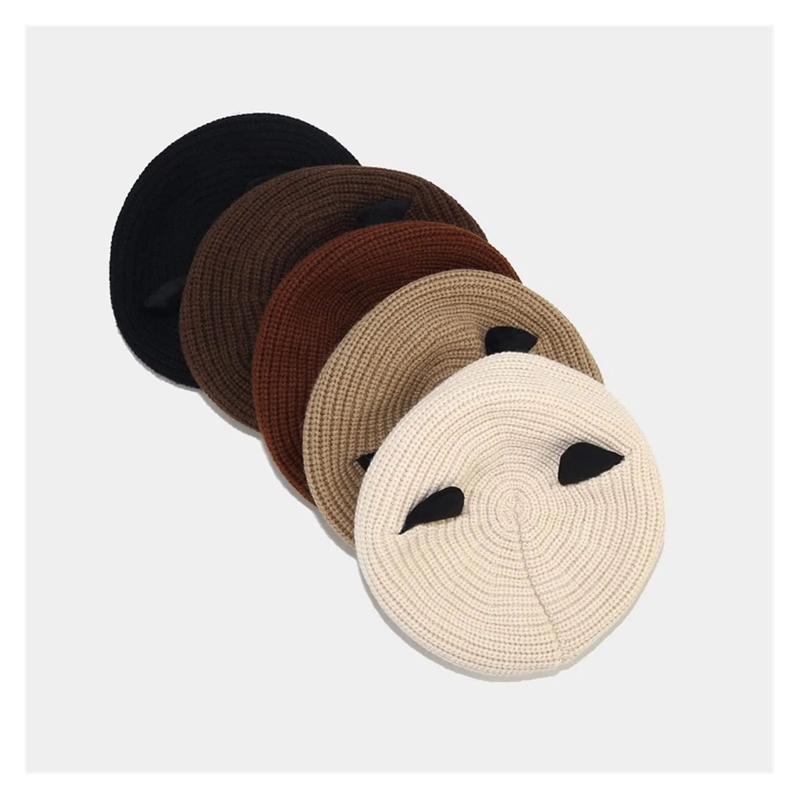 Шапка-бини YUEMOL с кошачьими ушками Шерстяная Осенне-зимняя, фото №5 Шапка-бини YUEMOL с кошачьими ушками Шерстяная Осенне-зимняя, фото №5