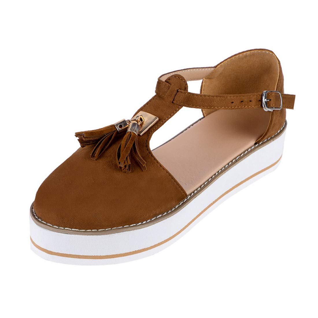 Женские летние сандалии Кожаные сандалии с кистями Закрытый носок, фото №2 Женские летние сандалии Кожаные сандалии с кистями Закрытый носок, фото №2