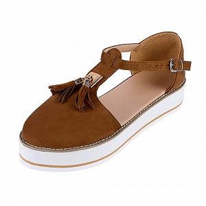 Женские летние сандалии Кожаные сандалии с кистями Закрытый носок цена на synthetic.ua - Фото 1 Женские летние сандалии Кожаные сандалии с кистями Закрытый носок synthetic.ua - Фото 1