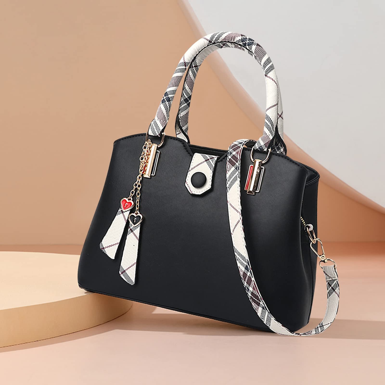 Сумка з ручками NICOLE & DORIS Елегантна жіноча сумка через плече з кольоровими смужками Жіноча сумка через плече зі штучної шкіри Дизайнерська сумка-шопер Середнього розміру, фото №3 Сумка з ручками NICOLE & DORIS Елегантна жіноча сумка через плече з кольоровими смужками Жіноча сумка через плече зі штучної шкіри Дизайнерська сумка-шопер Середнього розміру, фото №3