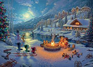 Пазл Ceaco Thomas Kinkade Disney Dreams Collection Holiday - Mickey and Minnie Christmas Lodge 1000 деталей - Фото 1