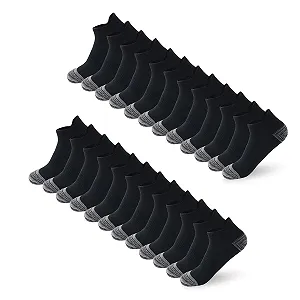 12 пар носков-следов Unisex, спортивные носки, низкие хлопковые носки, черный, белый, серый - Фото 1