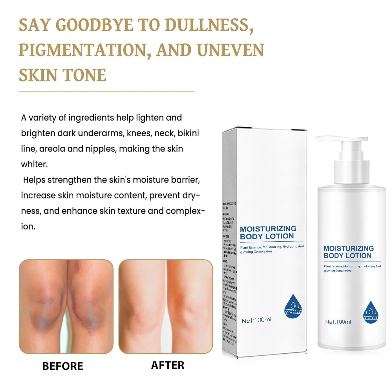 Лосьйон для тіла Зволожуючий, Освітлюючий для сяючої шкіри, Відбілюючий крем-паста для тіла для зволоженої шкіри, фото №4