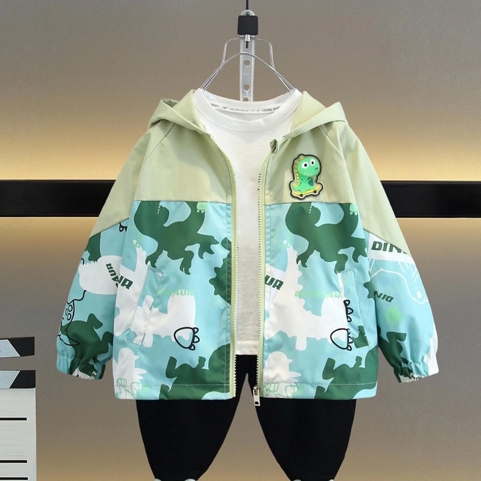 Куртка с капюшоном KQIVAM для детей, ветровка, легкая переходная, фото №8