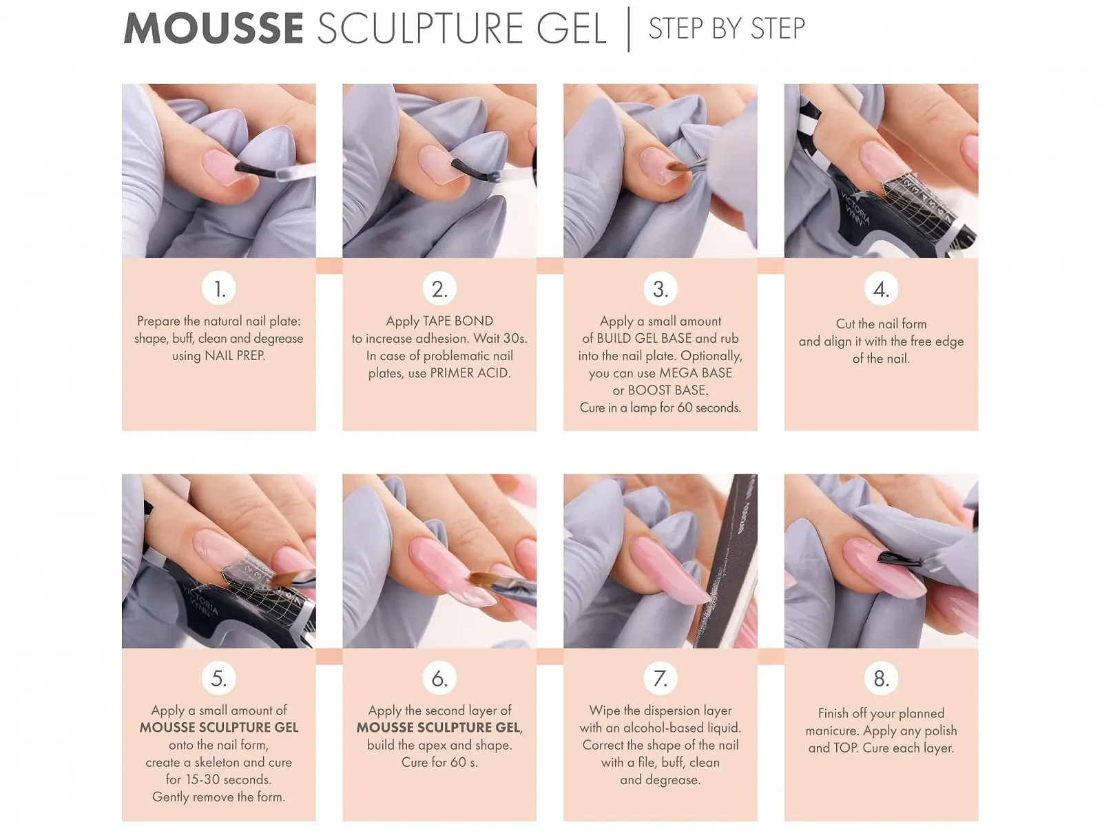 Гель для наращивания ногтей Victoria Vynn Thixotropic Mousse Sculpture Gel 15 мл, 05 Baby Pink, фото №4