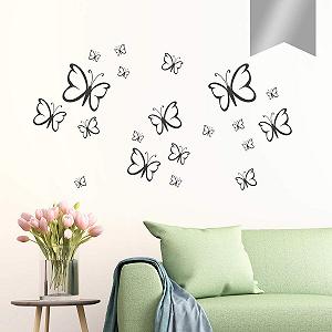 Наклейка на стіну Набір метеликів 20 шт. Сріблястий - Фото 1