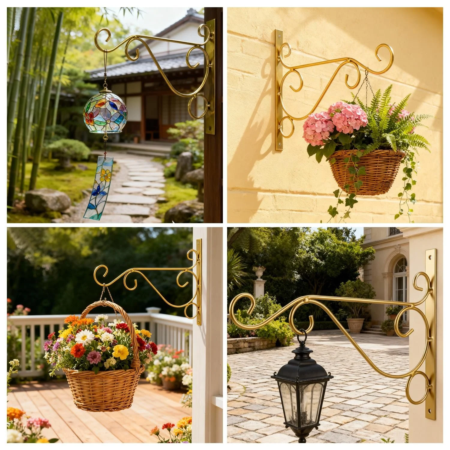 Настенный держатель для подвесных корзин Tissting Железный Золотистый, фото №6