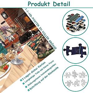 Пазли Cat Afternoon Tea 1000 деталей ціна на synthetic.ua - Фото 1 Пазли Cat Afternoon Tea 1000 деталей synthetic.ua - Фото 1