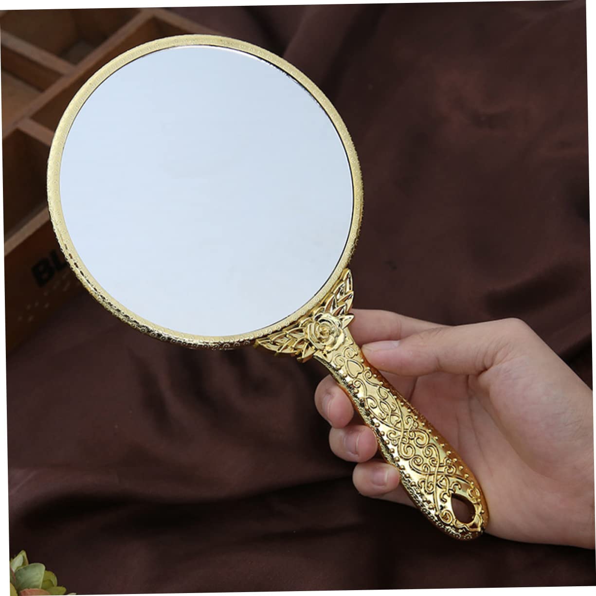 Зеркало Angoily. Ручное. Круглое. Золотое. Винтажный стиль. ABS. Упаковка 6 штук, фото №3 Зеркало Angoily. Ручное. Круглое. Золотое. Винтажный стиль. ABS. Упаковка 6 штук, фото №3