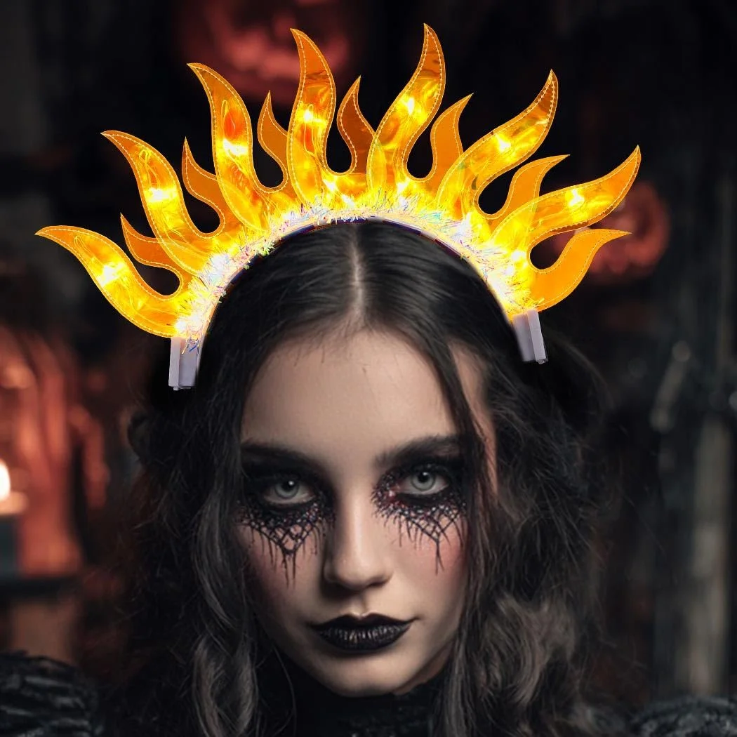 Обруч для волосся Сяюче полум'я LED, фото №4