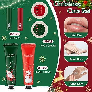 Набор кремов для рук Christmas, 2 крема для рук + 2 бальзама для губ + 2 крема для ног Christmas, увлажняющий, унисекс synthetic.ua - Фото 1