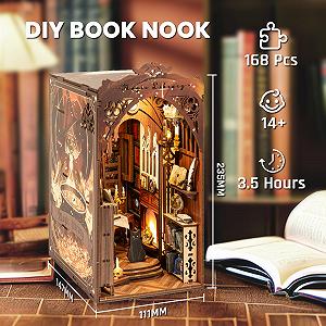 Кітельруб DIY Книжкова Ніша Ляльковий Будиночок Магічна Бібліотека з Меблями та LED Світлом 3D Модель Для Людей Віком Від 14+ synthetic.ua - Фото 1
