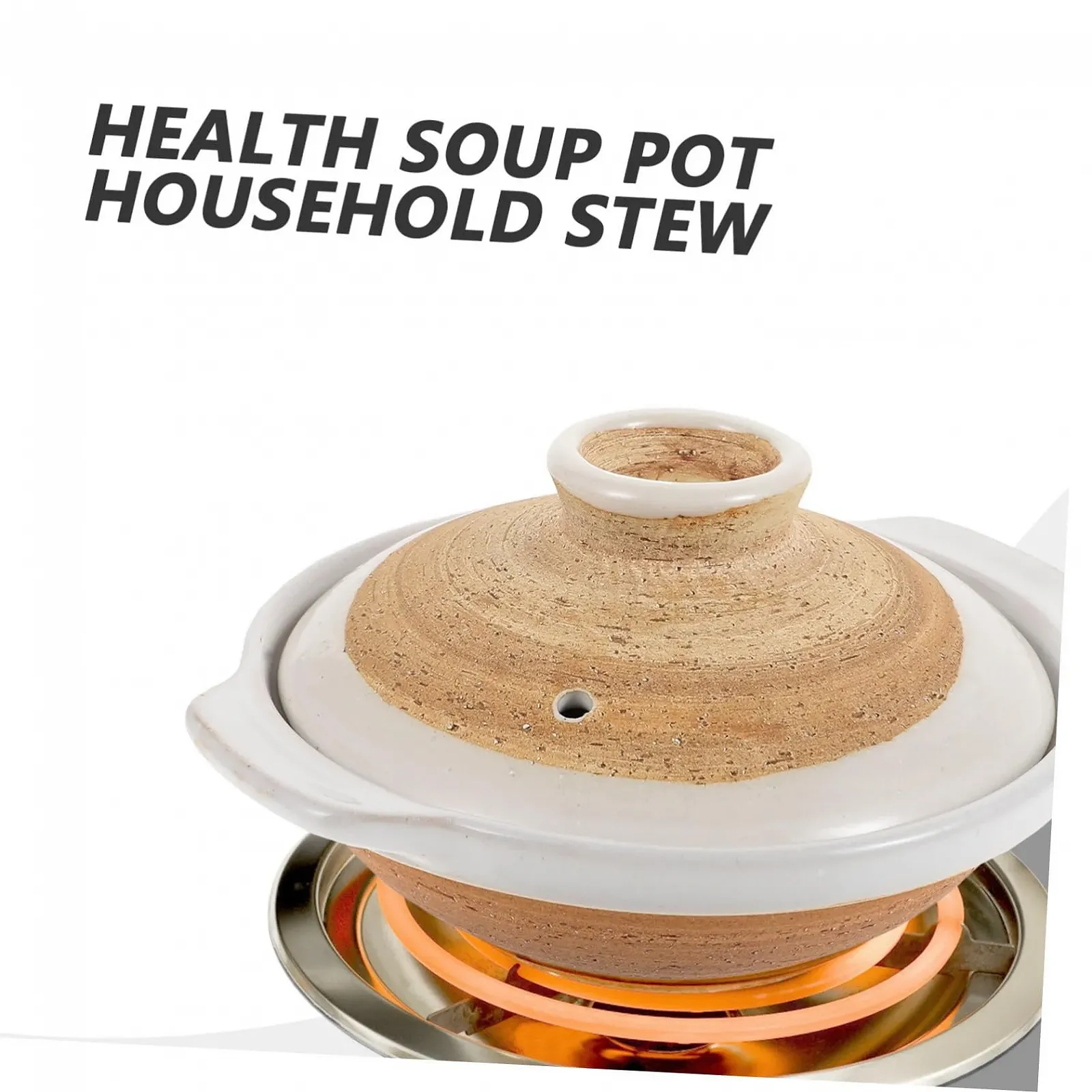 Кастрюля для тушения керамическая с крышкой жаропрочная для супов и рагу, фото №3