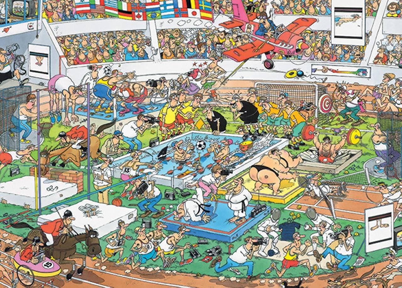 Пазл Jumbo Jan Van Haasteren Sporty 81906 1000 деталей, фото №2 Пазл Jumbo Jan Van Haasteren Sporty 81906 1000 деталей, фото №2