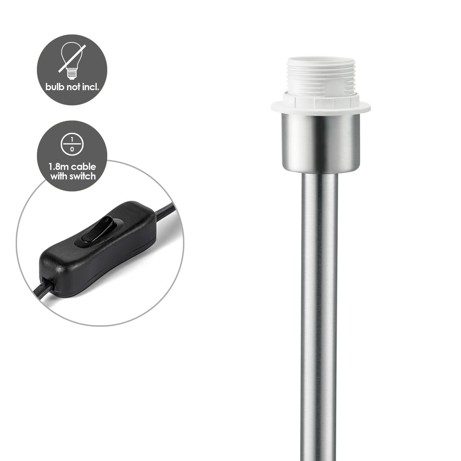 Настільна лампа Home Sweet Home Largo Modern 30/30/38 см металева E27 LED зі шнуровим вимикачем біла, фото №4