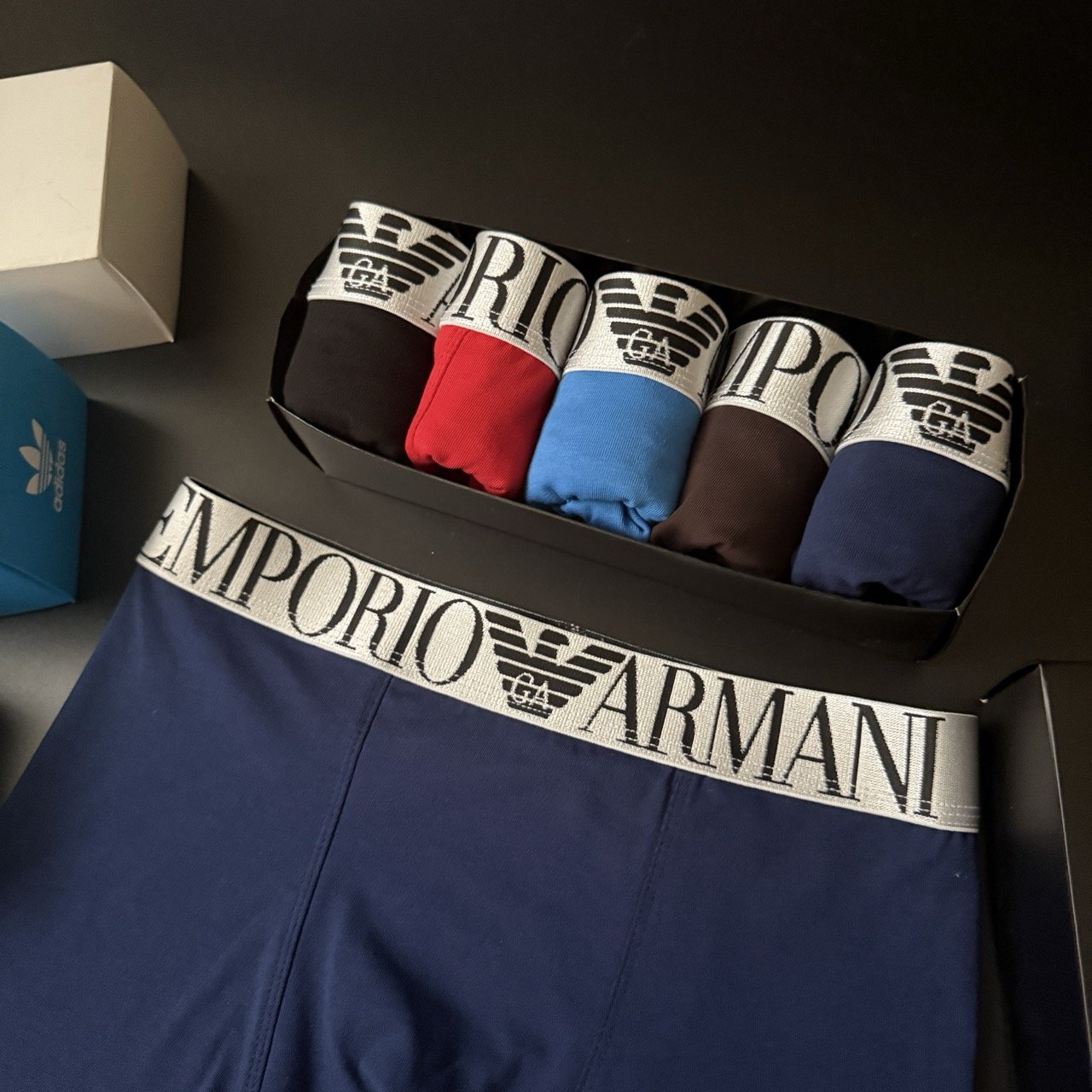 Труси чоловічі боксери Emporio Armani набір 5 штук різних кольорів, фото №10