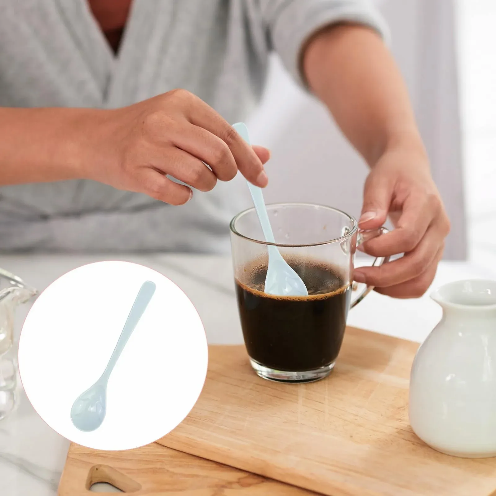 Набір пластикових ложок 6 шт, довгі, фото №2