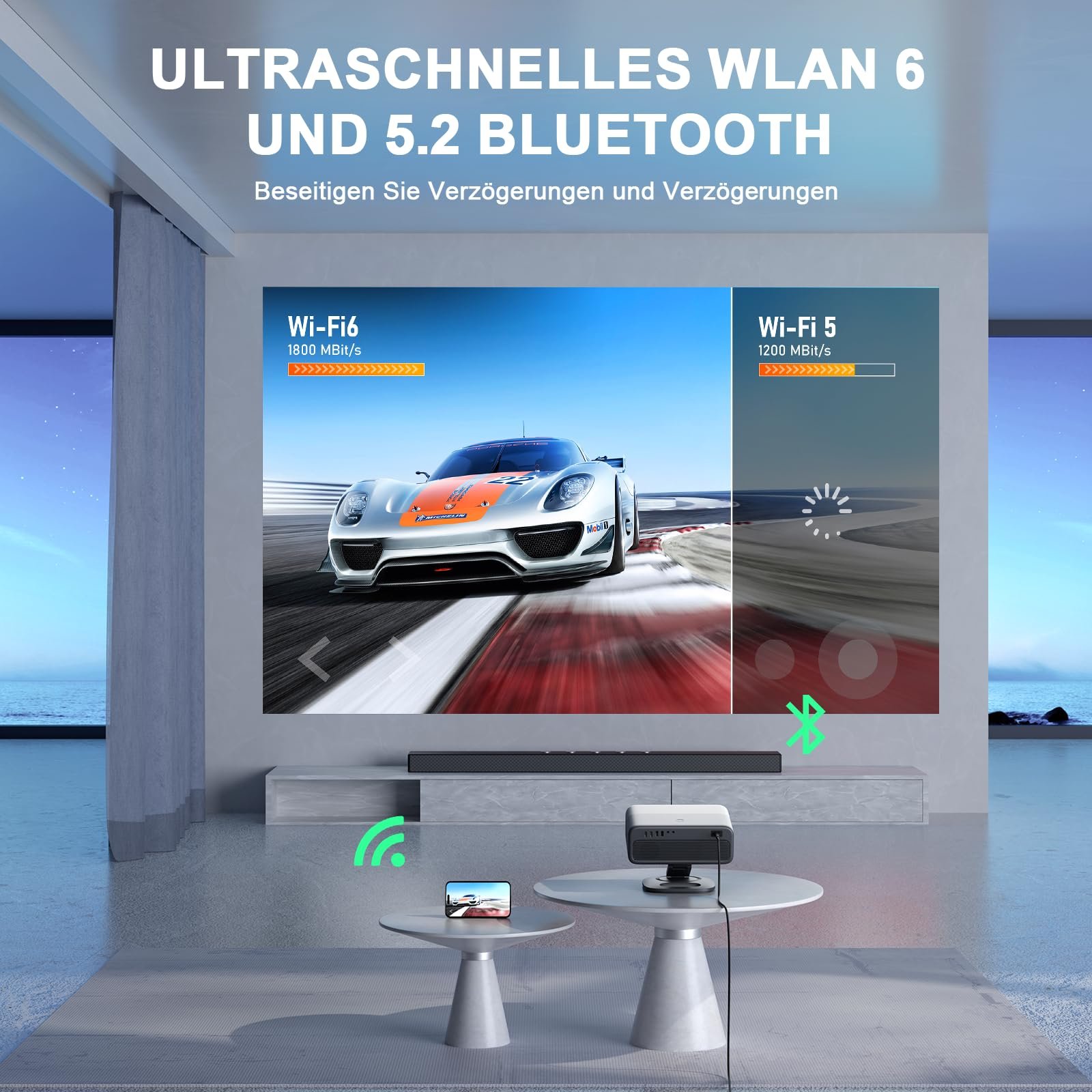 Проектор Smart VISSPL 4K WiFi6 Bluetooth, фото №5