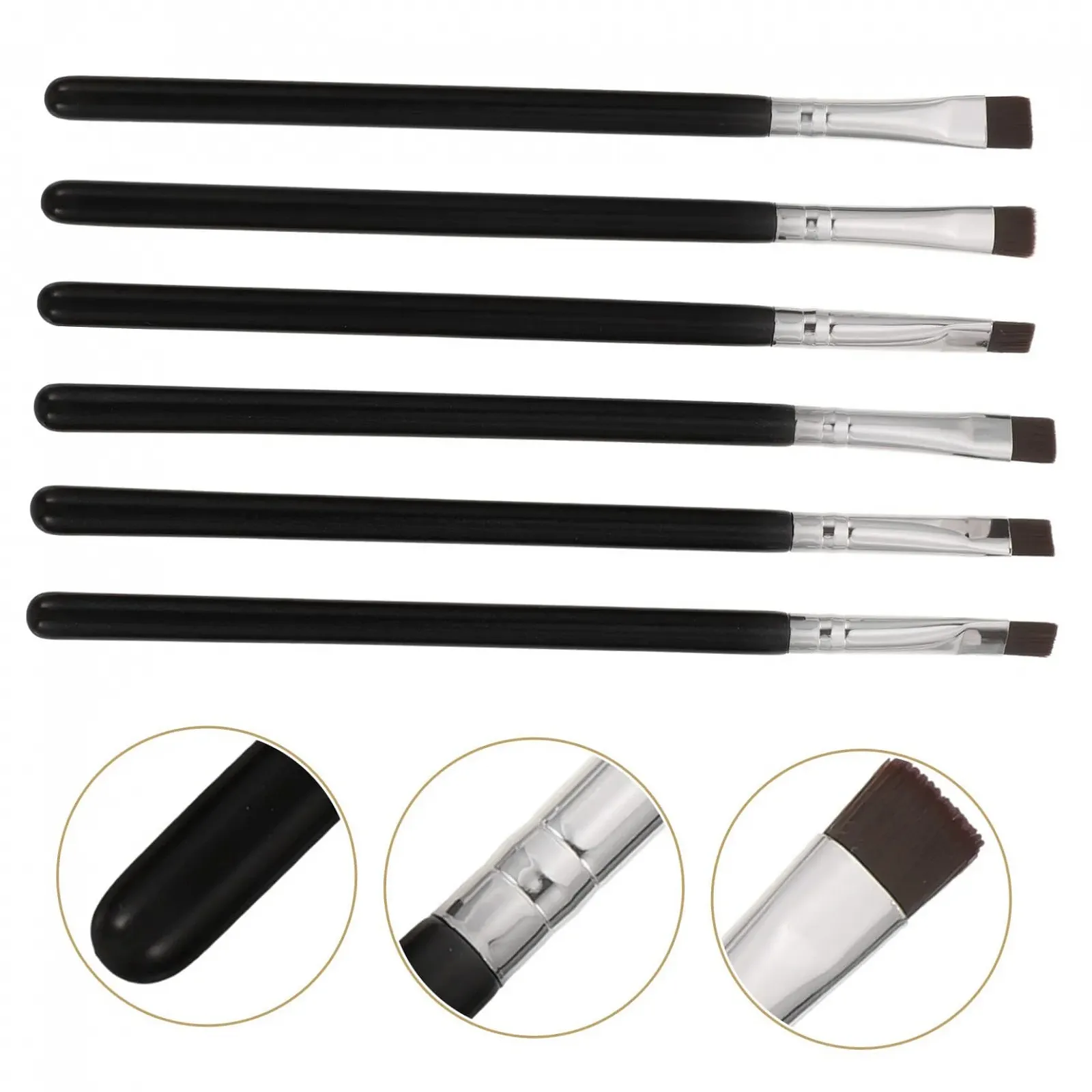 Пензлі Magiclulu E20 для підводки плоский дерев'яна ручка, фото №5 Пензлі Magiclulu E20 для підводки плоский дерев'яна ручка, фото №5