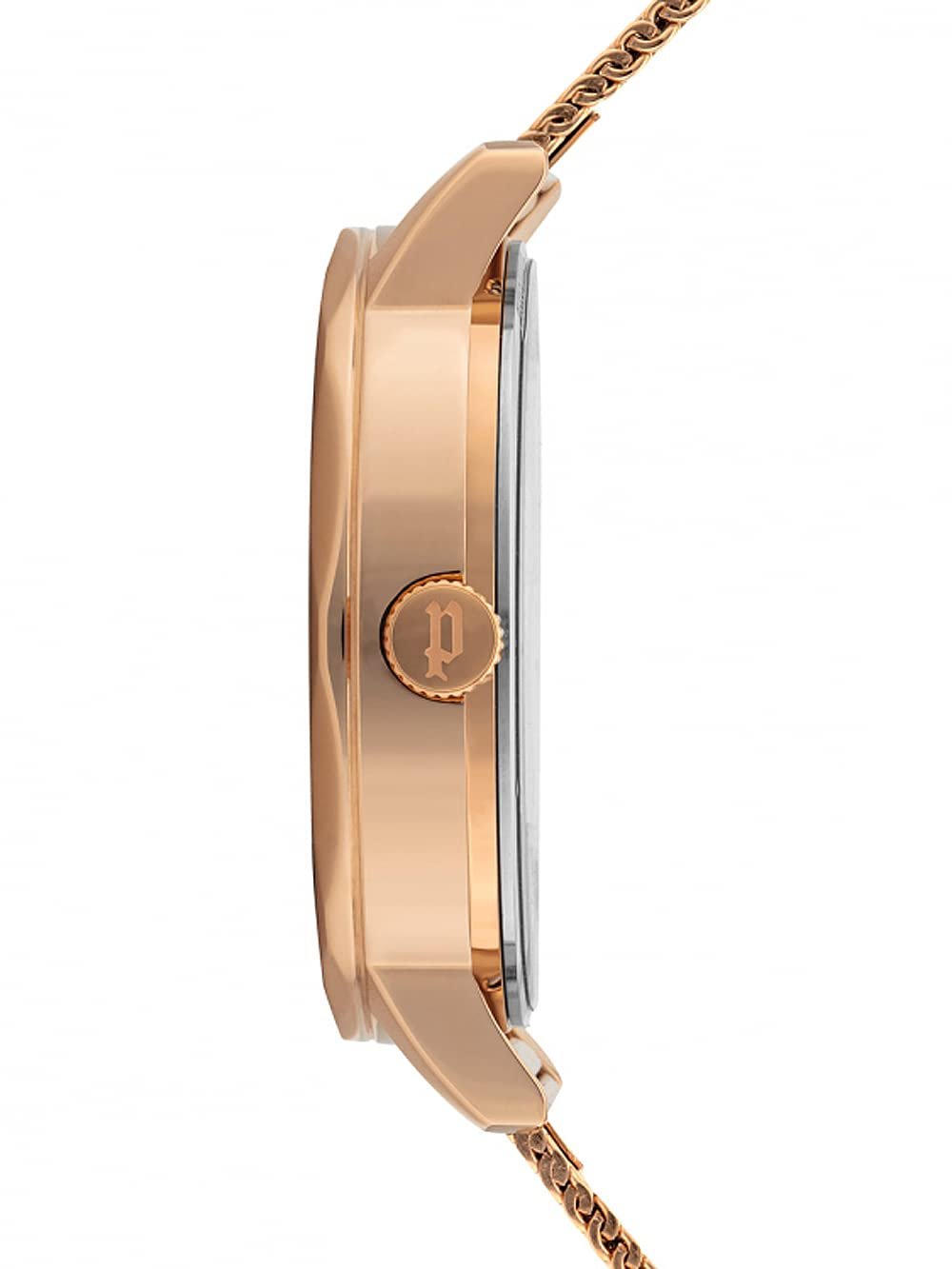 Женские аналоговые кварцевые часы Police PL16074MSR.32MM, розовое золото, браслет, фото №3