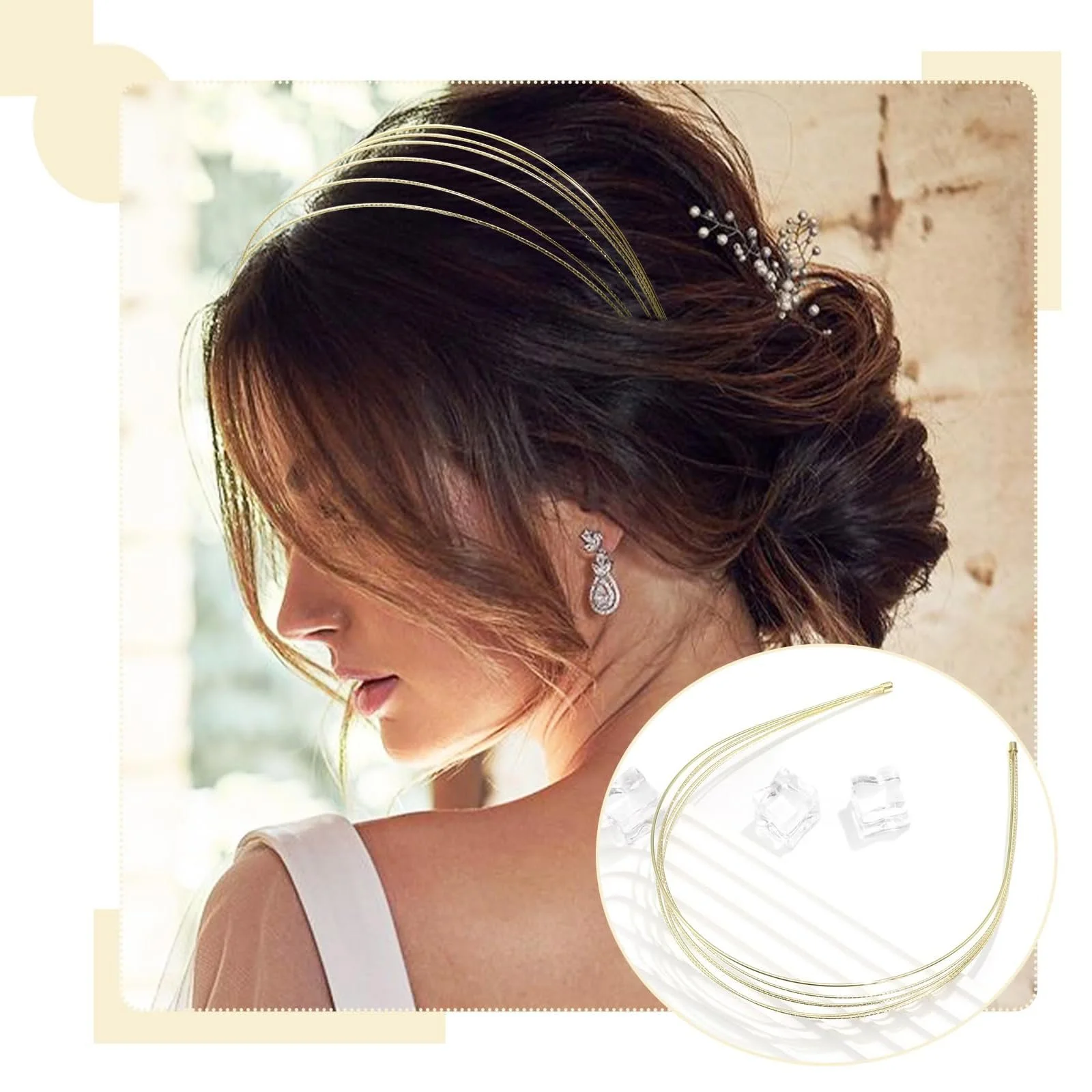 Набор из 2 многослойных металлических обручей для женщин., фото №4