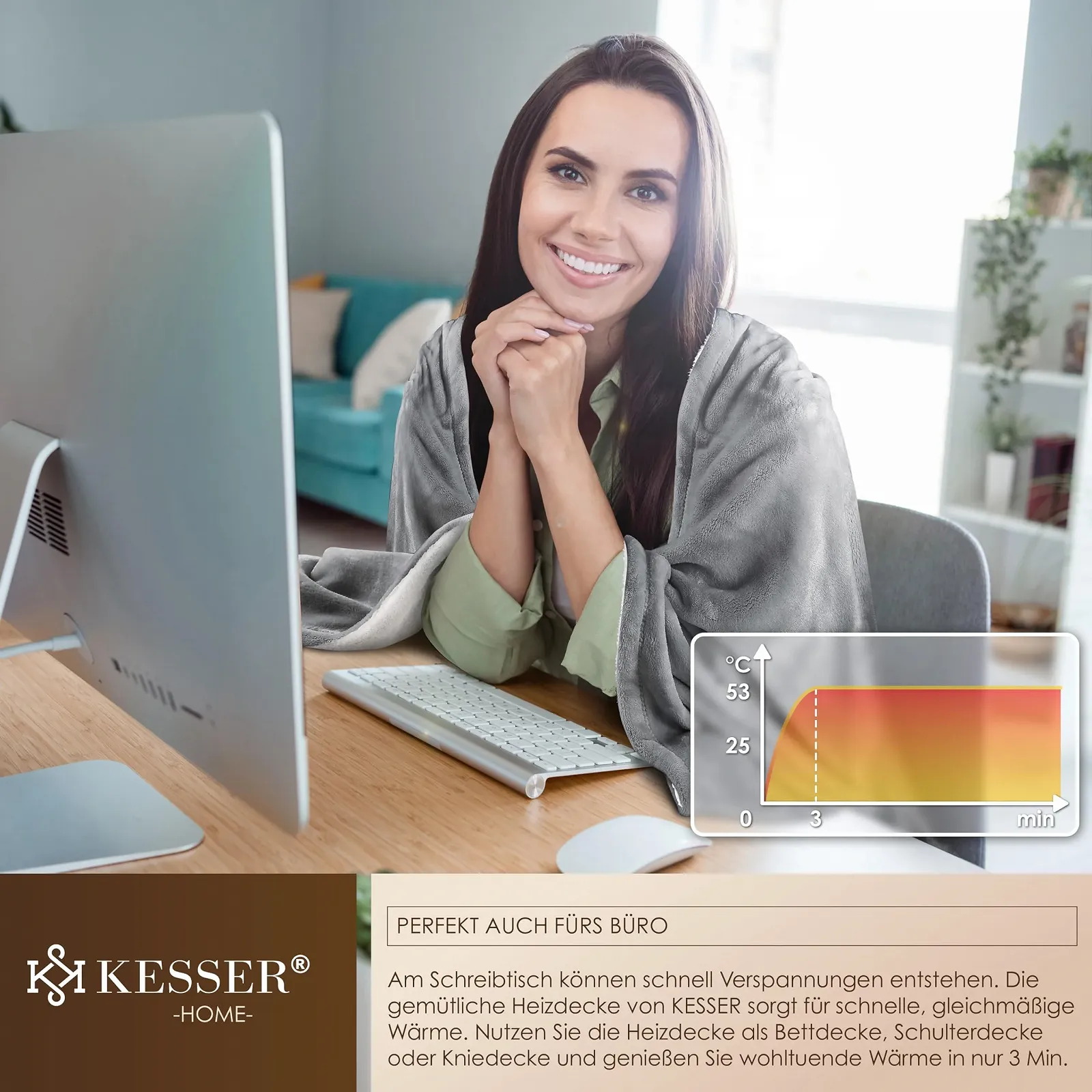 Електрична ковдра KESSER 180 x 130 см, фото №8 Електрична ковдра KESSER 180 x 130 см, фото №8