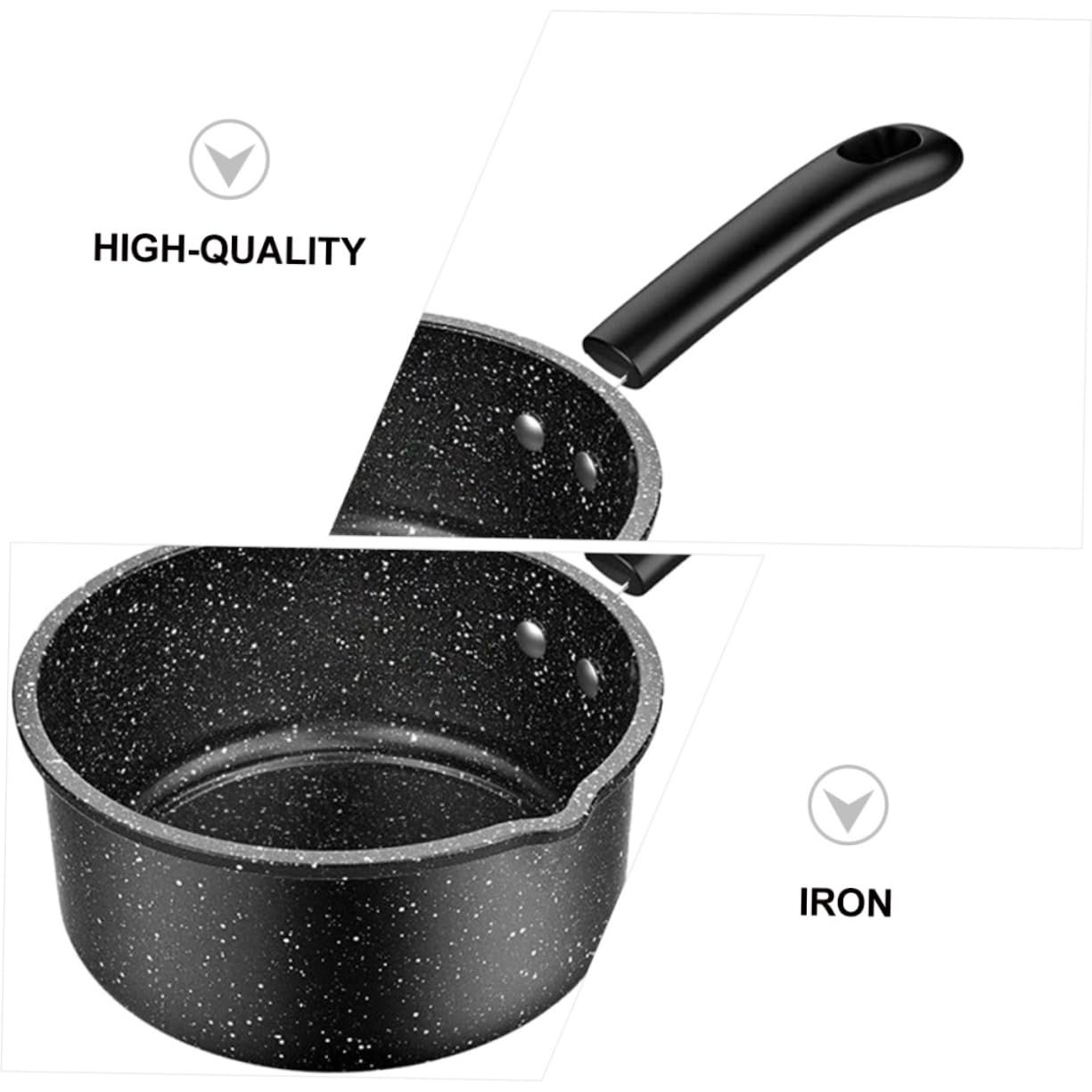 Ківш для молока індукційний антипригарний з покриттям із медичного каменю глибокий з ручкою для підвішування, фото №6