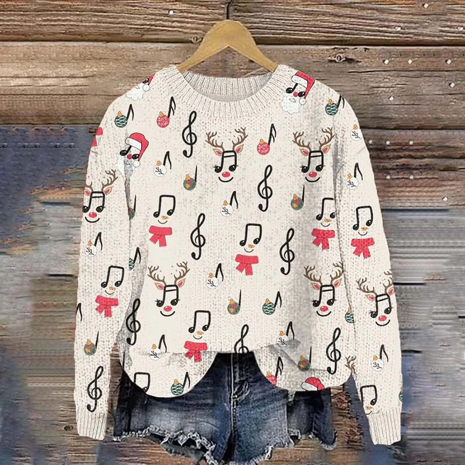 Женский свитшот Рождественский Пуловер Осенний Дикий Цветок Свитшот Повседневный Длинный Рукав Печатные Цветочные Рубашки Богемный Цветочный Осенний Свитер, фото №3