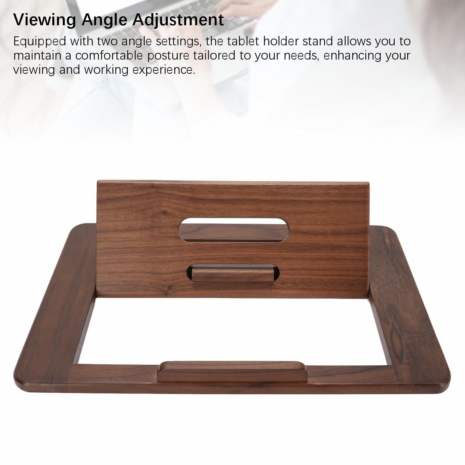 Підставка для ноутбука Annadue, дерев'яна, з регулюванням кута нахилу, складана, для читання, набору тексту, горіхове дерево, фото №5