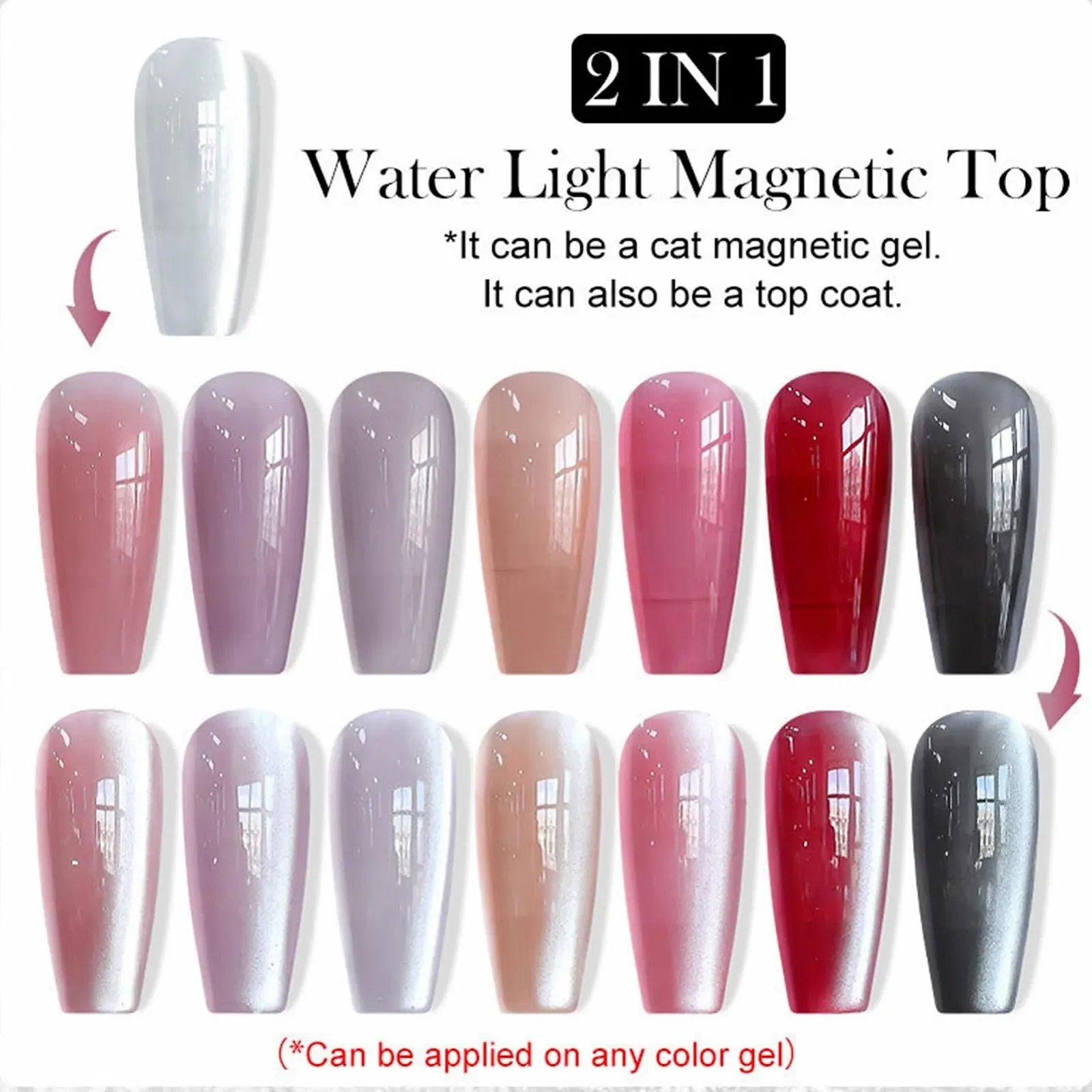 Гель-лак магнитный 7 мл 2 в 1 блестящий верхний слой, фото №2 Гель-лак магнитный 7 мл 2 в 1 блестящий верхний слой, фото №2