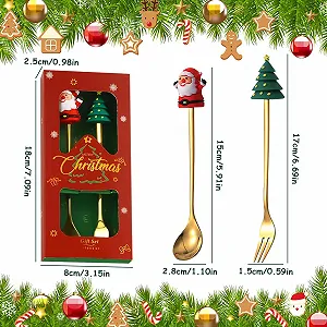 Набор Рождественских Ложек, Рождественские Столовые Приборы, Рождественская Ложка, Кофейная Ложка, Принадлежности для Рождественской Вечеринки, Набор Рождественских Кофейных Ложек из Нержавеющей Стали, Ложка для Смешивания для Украшения Рождественского Стола synthetic.ua - Фото 1