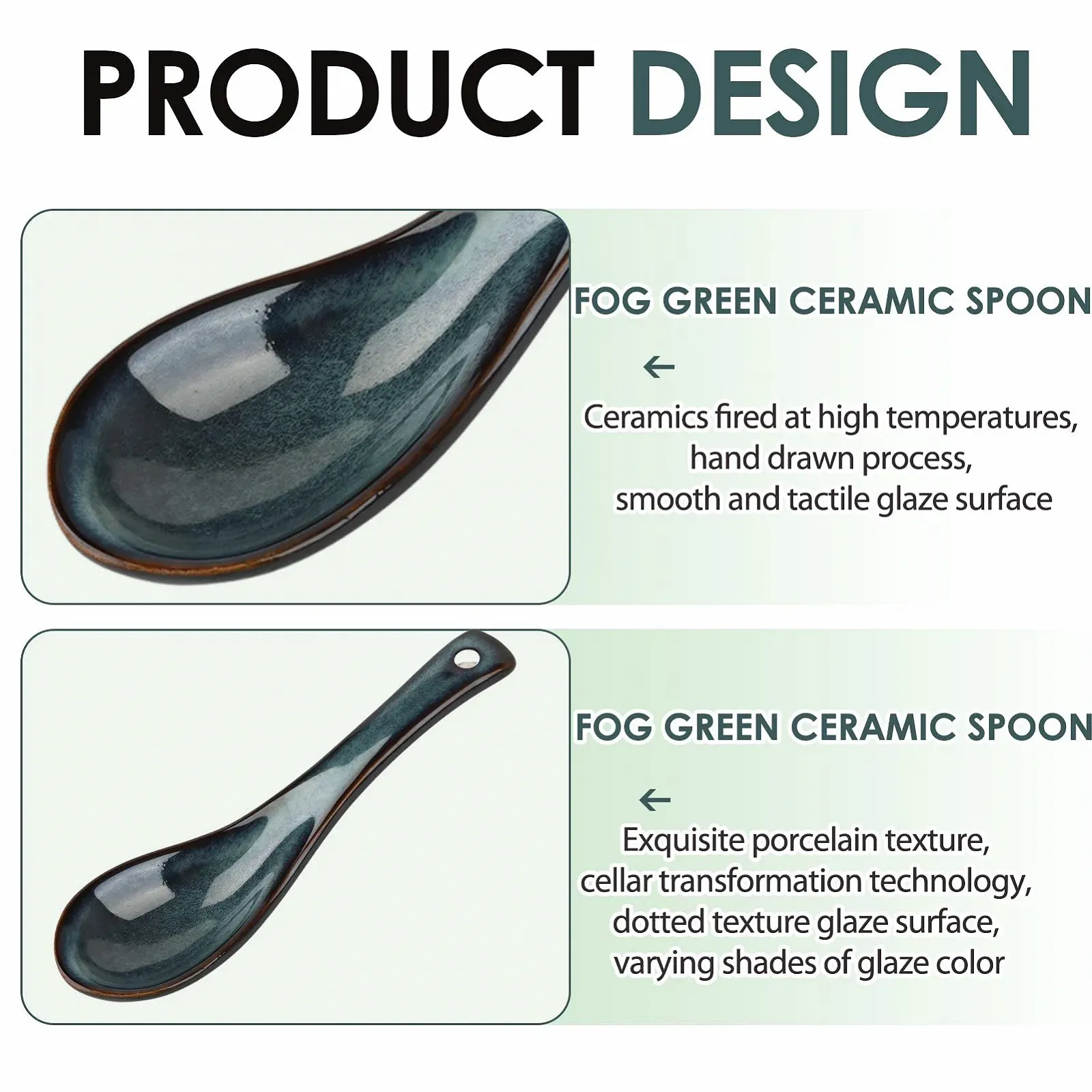 Ложка для азіатського супу Керамічна Японська блакитна, фото №3 Ложка для азіатського супу Керамічна Японська блакитна, фото №3