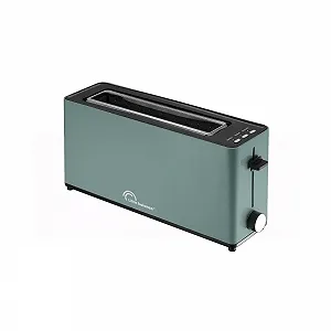 Тостер LITTLE BALANCE Happy Toast 1 довгий слот 1 скибочка багета 7 положень термостата розморожування піддон для крихт 900 Вт смарагдовий - Фото 1